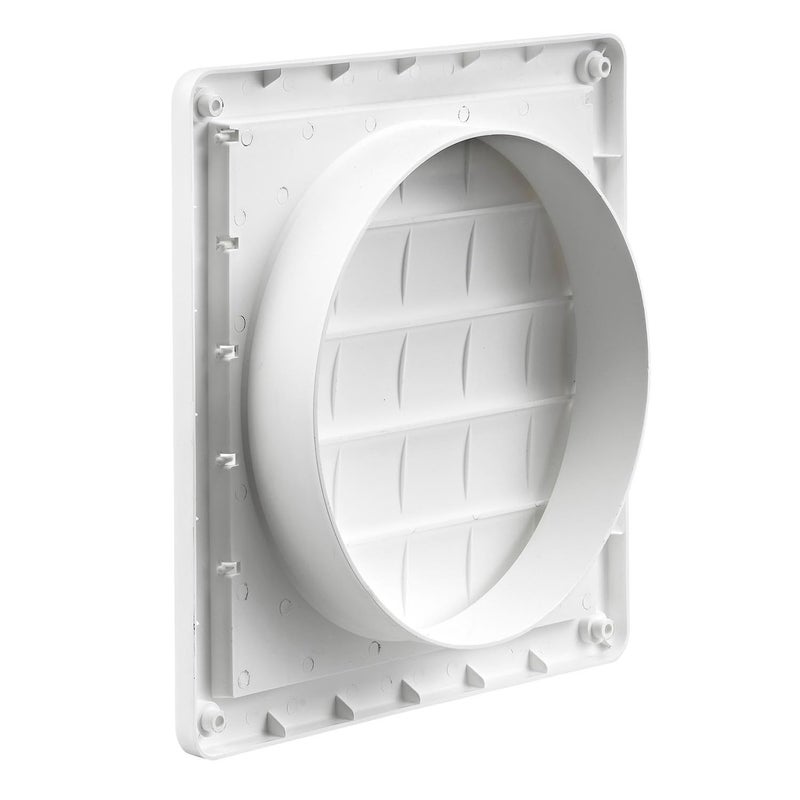 Lambro Industries, Inc.-8" White Plastic Louver Vent (Price Per Piece). Item #363W, outside dimensions are 10.875" x 10.875". - Image 3